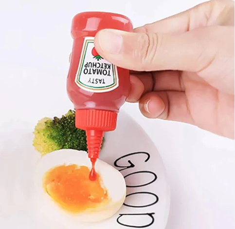 Pack of 2 Mini Condiment Bottles - Mini Ketchup Bottle