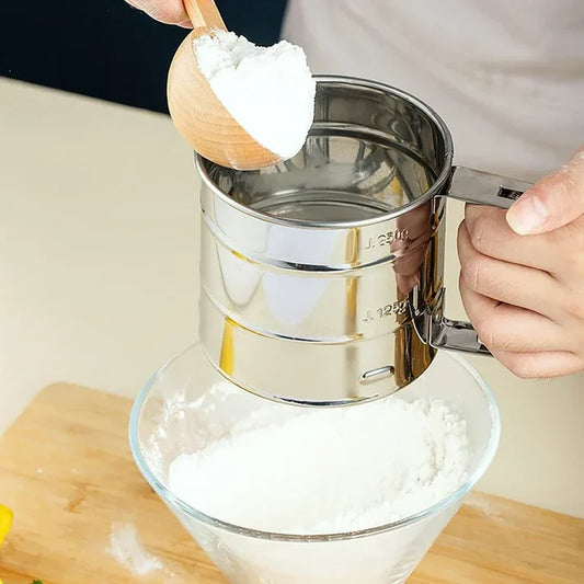 Stainless Steel Flour Sieve Strainer – Fine Mesh Kitchen Sifter for Baking & Dry Ingredients