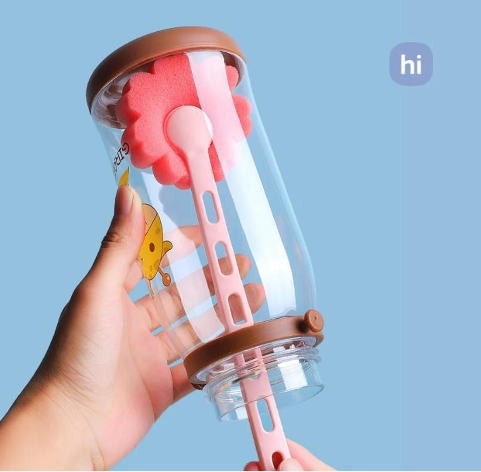 01 Pcs Cleaner Bottle Brush Flower Shape - Kitchen Glass Cleaner Tool (6.5inch)