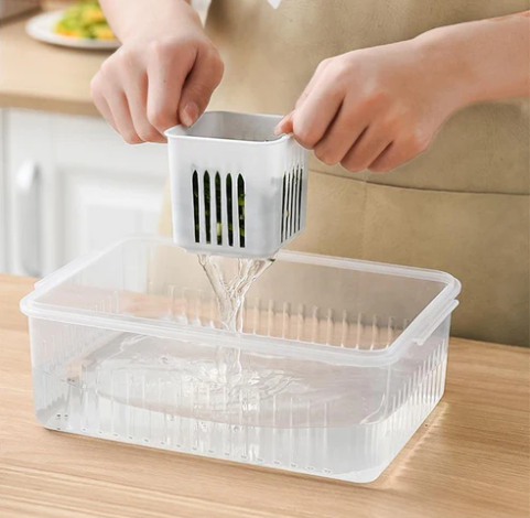 6 Grid Refrigerator Drain Storage Box