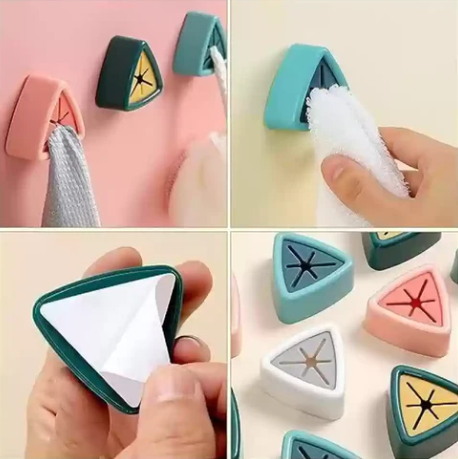 01 Pcs Wall-Mounted Triangular Silicone Towel Holder