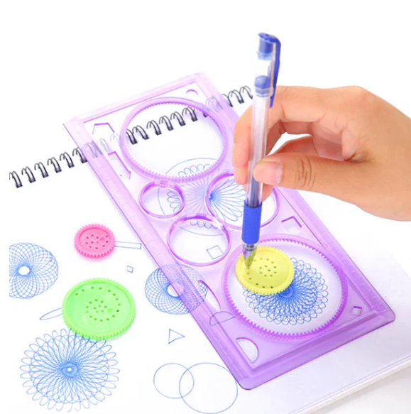 Circle Plastic Spirograph Ruler Set For Circle Designing