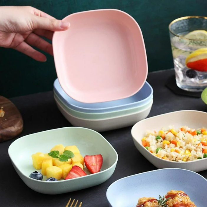 02 Pcs Microwaveable Plate Nut Cake Fruit Snack Dessert Tray