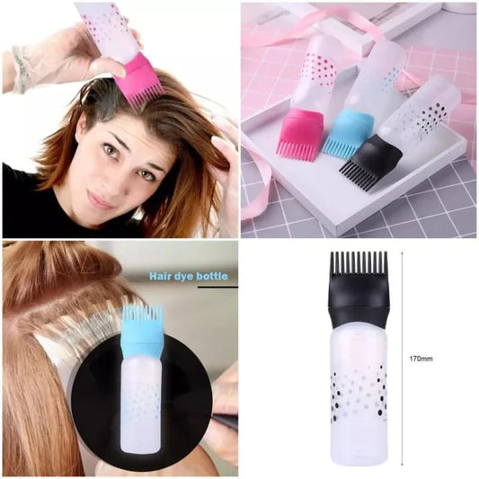 01 Pcs Hair Comb Applicator Bottle - Refillable Hair Dye Bottle - Hair Oiling Tool