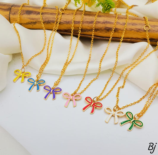 Fancy Beautiful Bow Style Gold Plated Pendants For Her