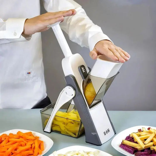 4 in 1 Slicer - Multifunctional Adjustable Versatile Vegetable Cutter – Julienne & Dicer (No Blade Changing Needed)