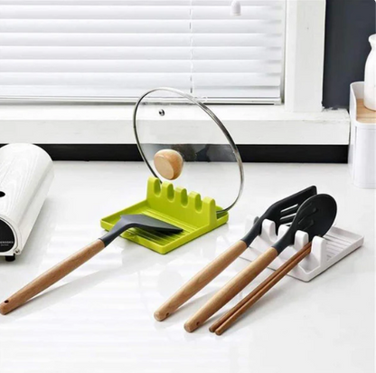 Kitchen Utensil And Pot Lid Holder - Plastic Spoon Rack