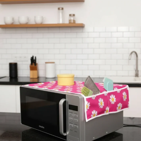 Microwave Oven Cover With Storage Pockets - Oven Dust Cover
