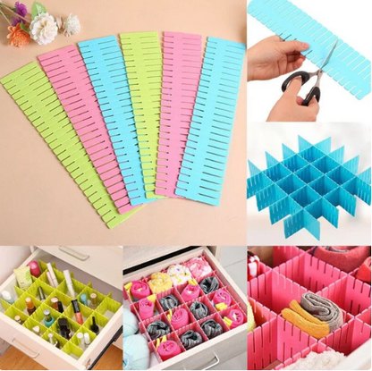 12 Pcs DIY Plastic Grid Drawer Dividers Organizer