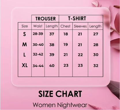 Winter Black Love Heart Co-Ord Set Women Night Suit