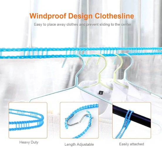 15 Meter Windproof Non Slip Clothesline Rope - Camping Clothesline Rope