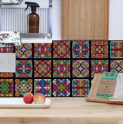 12 Pcs Tiles Stickers - Kitchen Wall Decals - Elitevariety Wall Decor