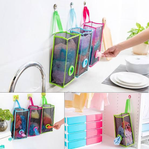 Multi-Purpose Hanging Shopper Dispenser Holder & Organizer Bag