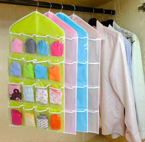 16 Pocket Hanging Organizer - Space Saving Storage - Multi-Purpose Storage Organizer