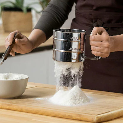 Stainless Steel Flour Sieve Strainer – Fine Mesh Kitchen Sifter for Baking & Dry Ingredients