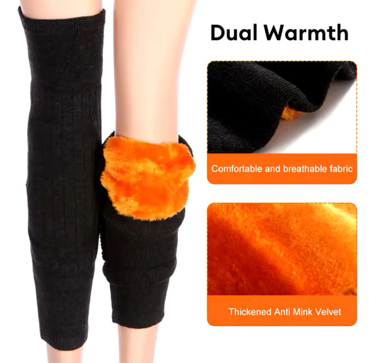 1 Pair Pain Relief Winter Warm Wool Knee Pads - Elastic Knees Sleeves Support Protector