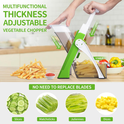 4 in 1 Slicer - Multifunctional Adjustable Versatile Vegetable Cutter – Julienne & Dicer (No Blade Changing Needed)