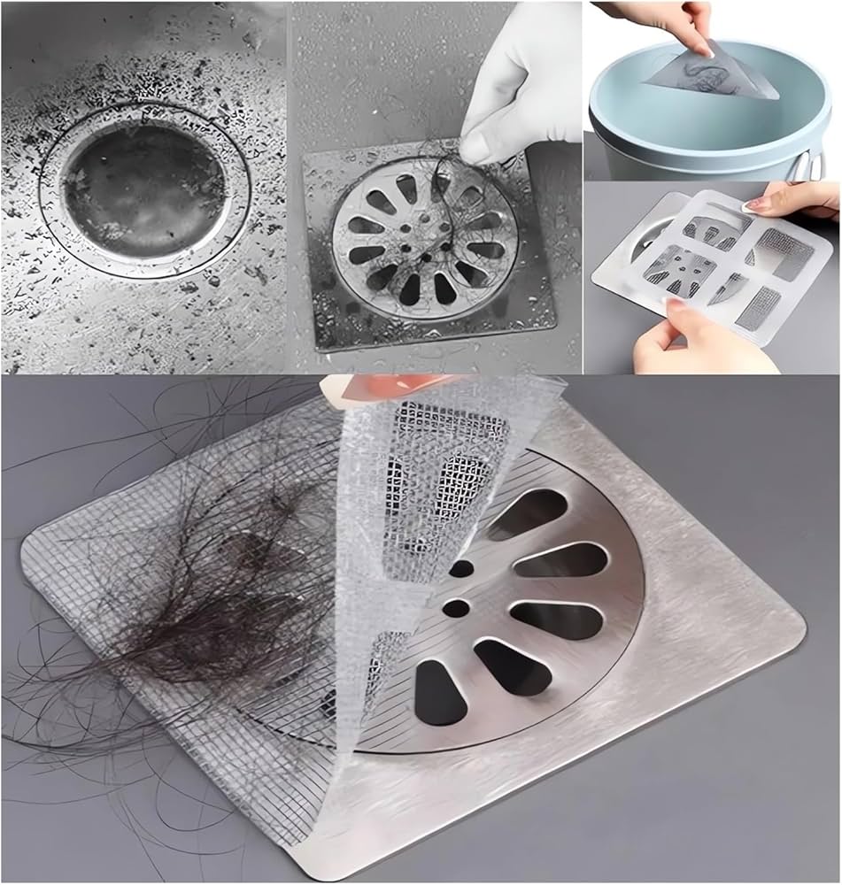 Pack of 20 Drain Net - Drain Sticker Cover - Floor Drain Sticker For Kitchen Bathroom Hair And Insects Anti Clogging Filter Net