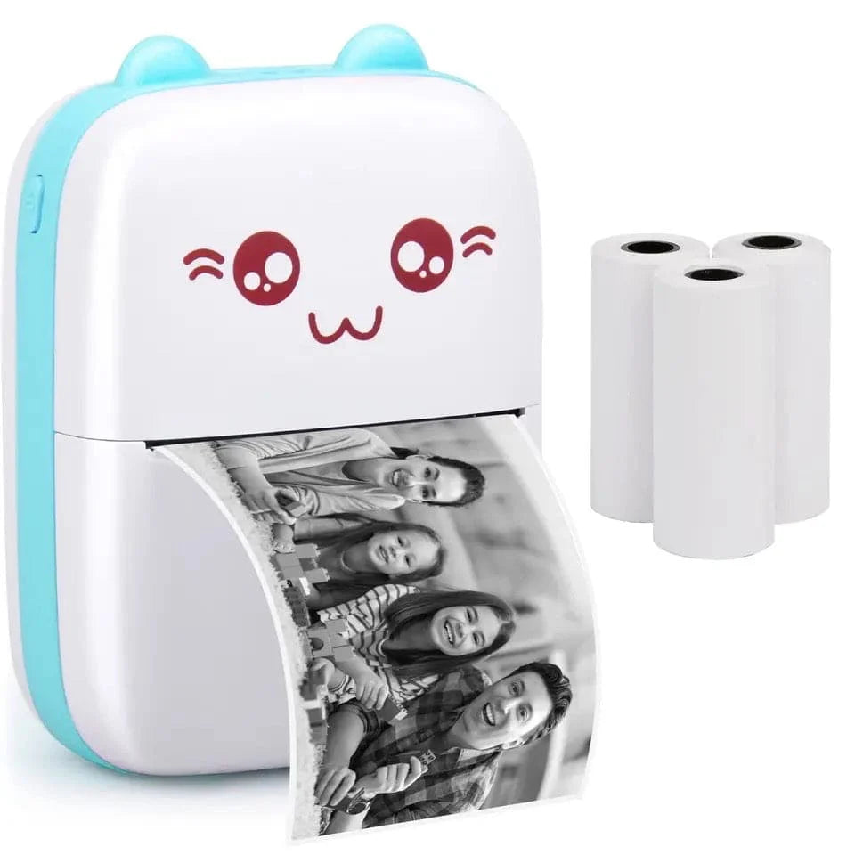 Meow Pocket Printer - Mini Bluetooth Photo Printer - Pocket Printer With Thermal Paper Roll