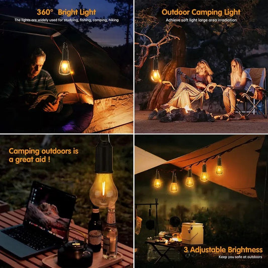 Rechargeable LED Lamp Bulb - Emergency Camping Lights with Clip (Random Design)