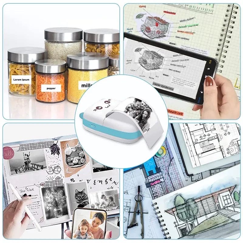 Meow Pocket Printer - Mini Bluetooth Photo Printer - Pocket Printer With Thermal Paper Roll