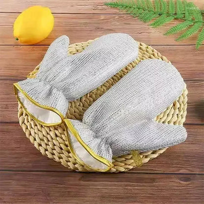 2 Pcs Reusable Steel Wire Dishwashing Glove Winter Sale - Multifunctional Non-Scratch Wire Dish Cloths