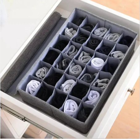 24 Grid Storage Organizer – Foldable Drawer Divider Box for Clothes & Accessories