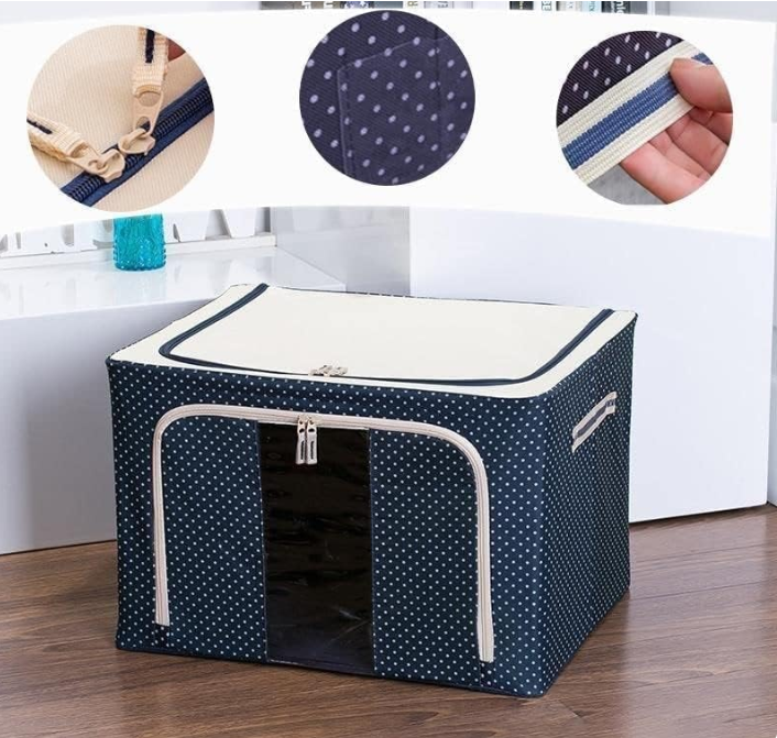 Foldable Metal Frame Clothes Storage Organizer Bags