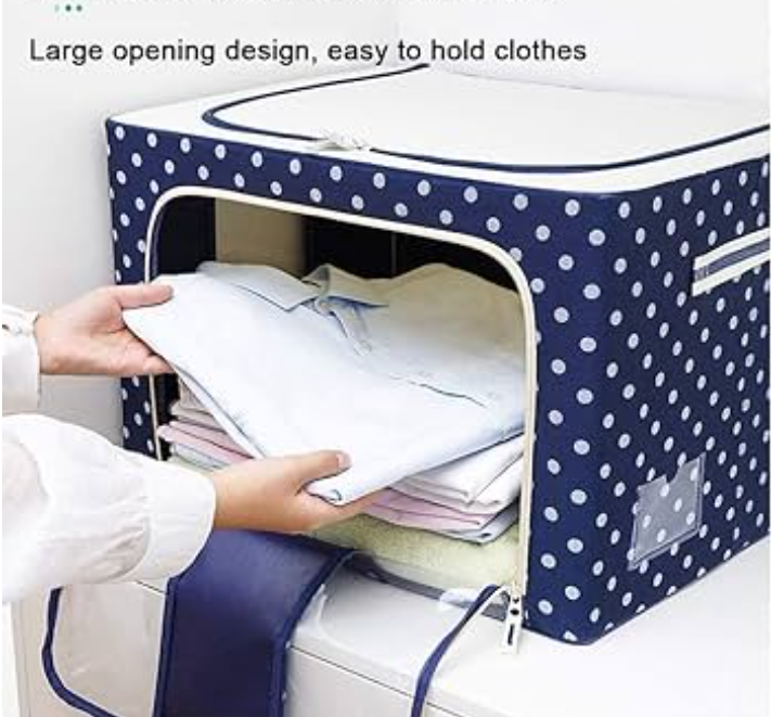 Foldable Metal Frame Clothes Storage Organizer Bags