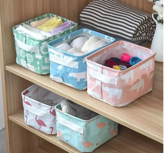 3 Pcs Multi-Purpose Foldable Storage Organizing Basket(Random Design)