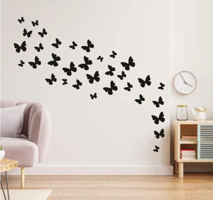 Pack Of 30 Wooden Butterflies With Adhesive Tape