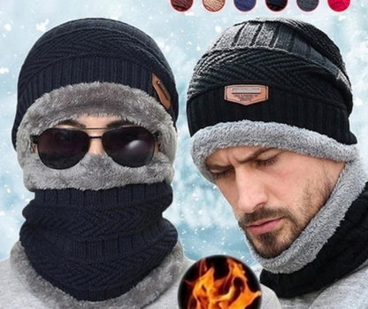 2 in 1 Winter Cap For Men/Women - New Beanie Hat - Skin Cap & Scarf Set -