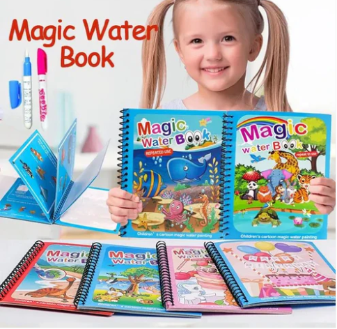 Set of 3 Magic Water Quick Dry Coloring Doodle Reusable Book