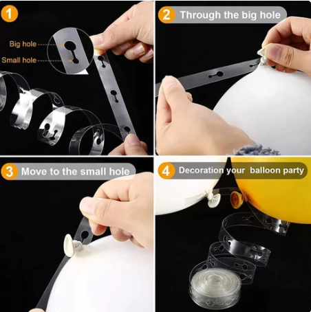 Balloon Decorating Strip Connect Chain DIY Balloon Arch Strip Tape Plastic 5M