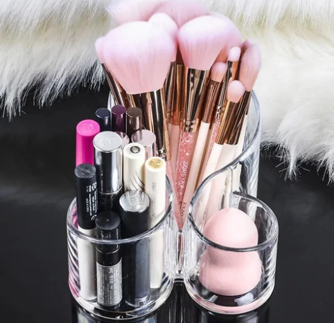 3 Compartment Clear Acrylic Makeup Organizer Box