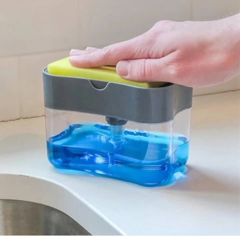 Liquid Soap Pump Dispenser With Sponge Holder
