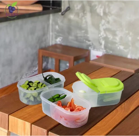 01 Pcs Dual Splash Compartment Food Container