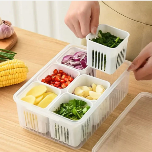 6 Grid Refrigerator Drain Storage Box
