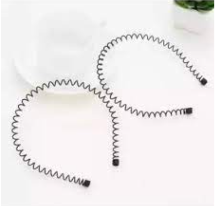 02 Pcs Metal Wavy Hairband
