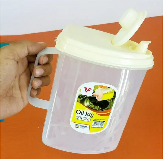 1L Clear Plastic Oil Jug - Leak-proof oil jug