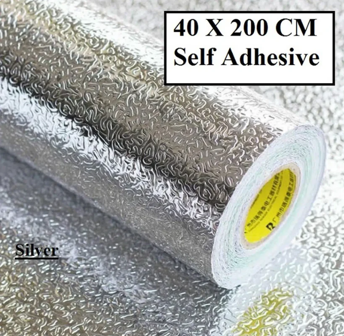 40x200Cm Aluminium Foil Sticker Silver