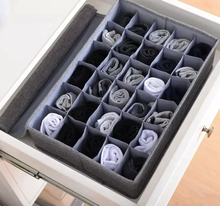 24-Grid Foldable Socks & Underwear Organizer
