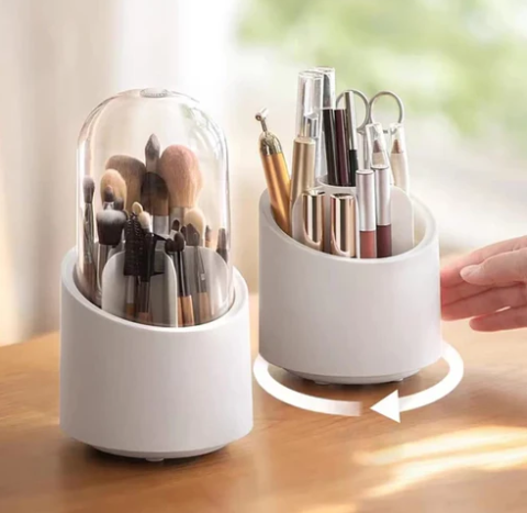 360 Degree Rotating Makeup Brush Storage Capsule Shape Box