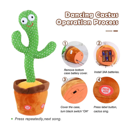 Rechargeable Cute Dancing Cactus Toy for Kids