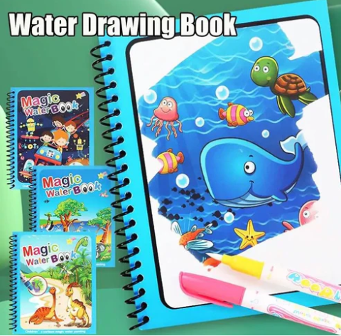 Set of 3 Magic Water Quick Dry Coloring Doodle Reusable Book