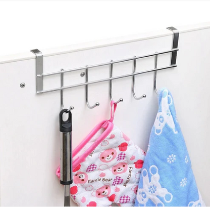 Stainless Steel Kitchen 5 Hook Door Hanger