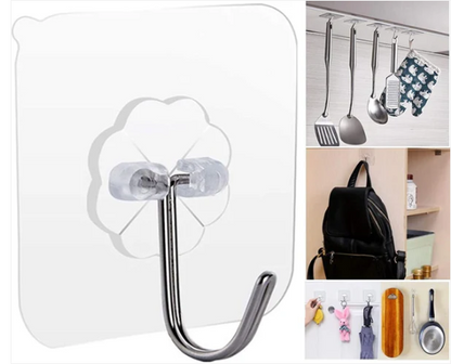 10 Pcs Self Adhesive Door Wall Hangers Hooks - No-Drill Wall hooks