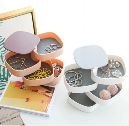 Rotating 360 Multi Layer Makeup Beauty Square Box Organize