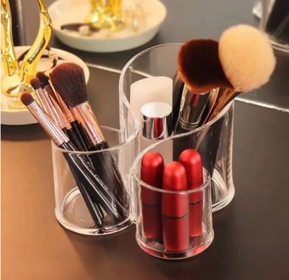 3 Compartment Clear Acrylic Makeup Organizer Box