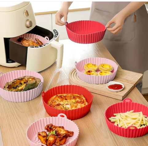 01 Pcs Reusable Silicone Air Fryer Liner Basket